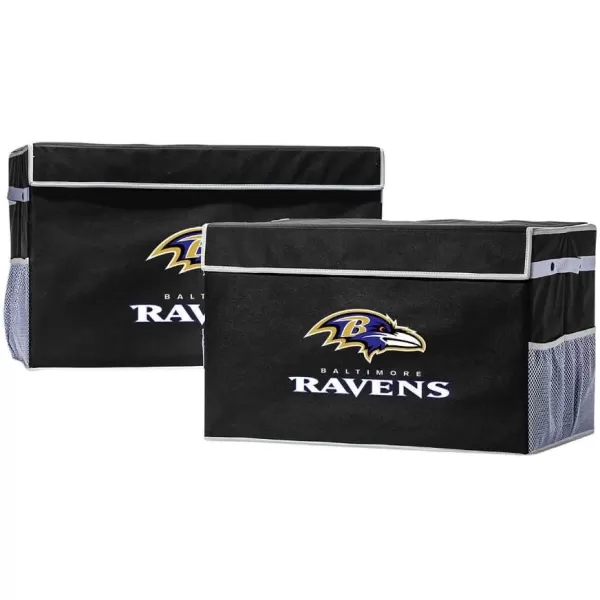 Franklin Sports NFL Storage Footlocker Bins  Large Folding Organizer Containers  NFL Team Office Bedroom  Living Room Dcor  Large  Small BinsBaltimore Ravens