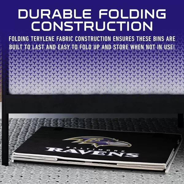 Franklin Sports NFL Storage Footlocker Bins  Large Folding Organizer Containers  NFL Team Office Bedroom  Living Room Dcor  Large  Small BinsBaltimore Ravens