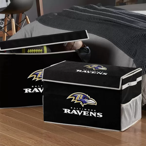 Franklin Sports NFL Storage Footlocker Bins  Large Folding Organizer Containers  NFL Team Office Bedroom  Living Room Dcor  Large  Small BinsBaltimore Ravens
