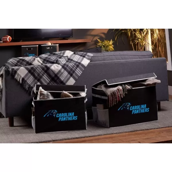 Franklin Sports NFL Storage Footlocker Bins  Large Folding Organizer Containers  NFL Team Office Bedroom  Living Room Dcor  Large  Small BinsCarolina Panthers