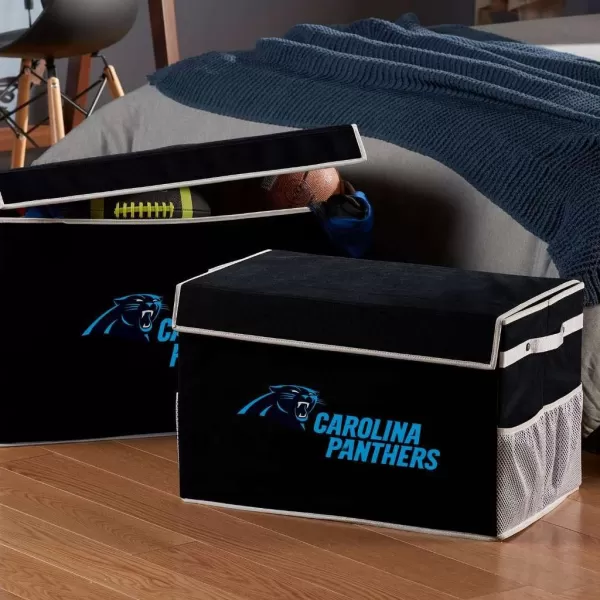 Franklin Sports NFL Storage Footlocker Bins  Large Folding Organizer Containers  NFL Team Office Bedroom  Living Room Dcor  Large  Small BinsCarolina Panthers