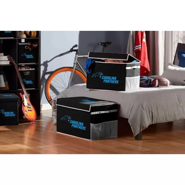 Franklin Sports NFL Storage Footlocker Bins  Large Folding Organizer Containers  NFL Team Office Bedroom  Living Room Dcor  Large  Small BinsCarolina Panthers