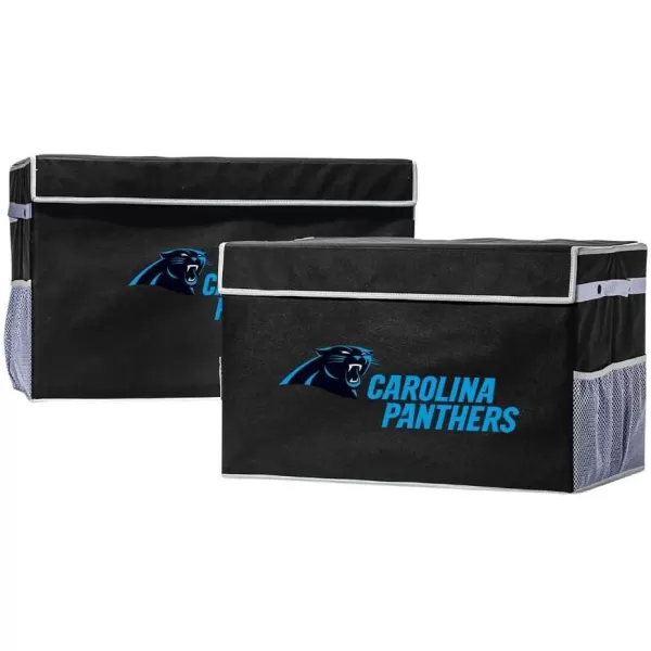 Franklin Sports NFL Storage Footlocker Bins  Large Folding Organizer Containers  NFL Team Office Bedroom  Living Room Dcor  Large  Small BinsCarolina Panthers