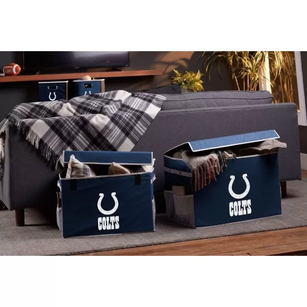 Franklin Sports NFL Storage Footlocker Bins  Large Folding Organizer Containers  NFL Team Office Bedroom  Living Room Dcor  Large  Small BinsIndianapolis Colts