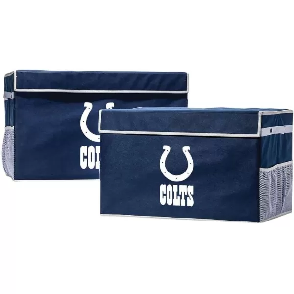 Franklin Sports NFL Storage Footlocker Bins  Large Folding Organizer Containers  NFL Team Office Bedroom  Living Room Dcor  Large  Small BinsIndianapolis Colts