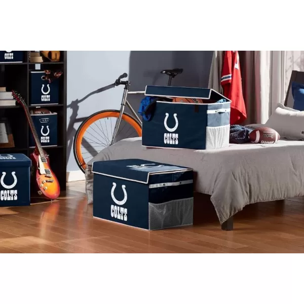 Franklin Sports NFL Storage Footlocker Bins  Large Folding Organizer Containers  NFL Team Office Bedroom  Living Room Dcor  Large  Small BinsIndianapolis Colts