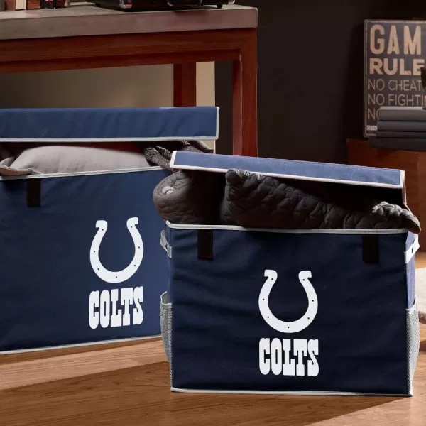 Franklin Sports NFL Storage Footlocker Bins  Large Folding Organizer Containers  NFL Team Office Bedroom  Living Room Dcor  Large  Small BinsIndianapolis Colts