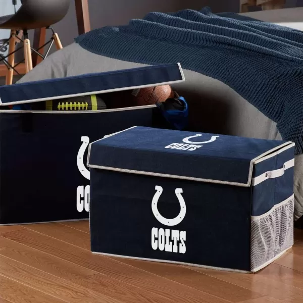 Franklin Sports NFL Storage Footlocker Bins  Large Folding Organizer Containers  NFL Team Office Bedroom  Living Room Dcor  Large  Small BinsIndianapolis Colts