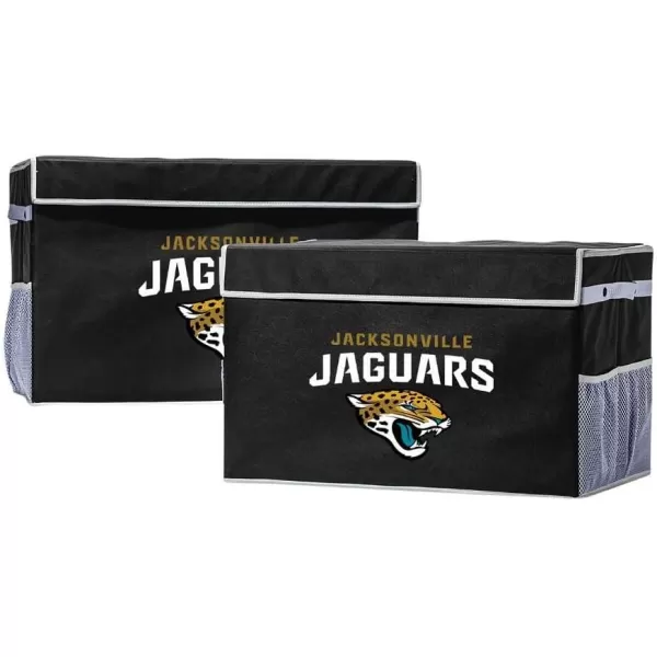 Franklin Sports NFL Storage Footlocker Bins  Large Folding Organizer Containers  NFL Team Office Bedroom  Living Room Dcor  Large  Small BinsJacksonville Jaguars