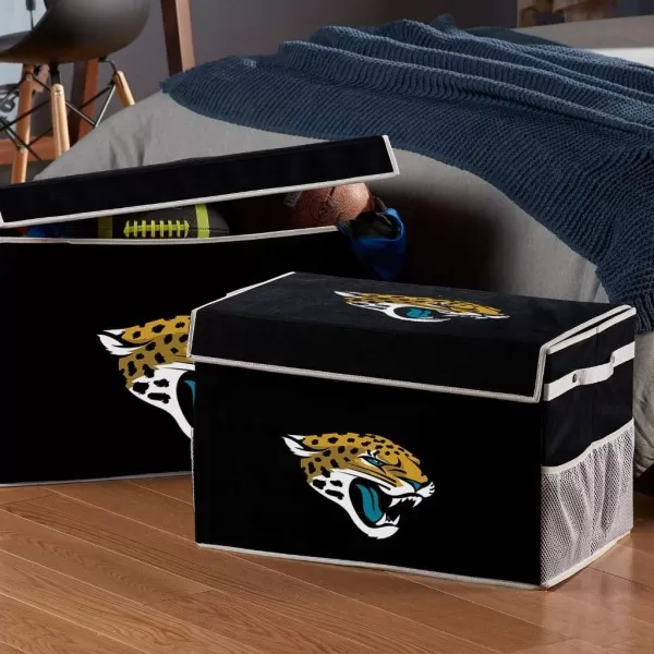 Franklin Sports NFL Storage Footlocker Bins  Large Folding Organizer Containers  NFL Team Office Bedroom  Living Room Dcor  Large  Small BinsJacksonville Jaguars