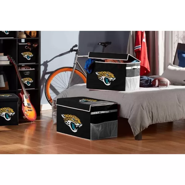 Franklin Sports NFL Storage Footlocker Bins  Large Folding Organizer Containers  NFL Team Office Bedroom  Living Room Dcor  Large  Small BinsJacksonville Jaguars