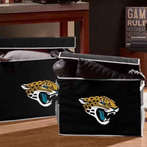 Franklin Sports NFL Storage Footlocker Bins  Large Folding Organizer Containers  NFL Team Office Bedroom  Living Room Dcor  Large  Small BinsJacksonville Jaguars