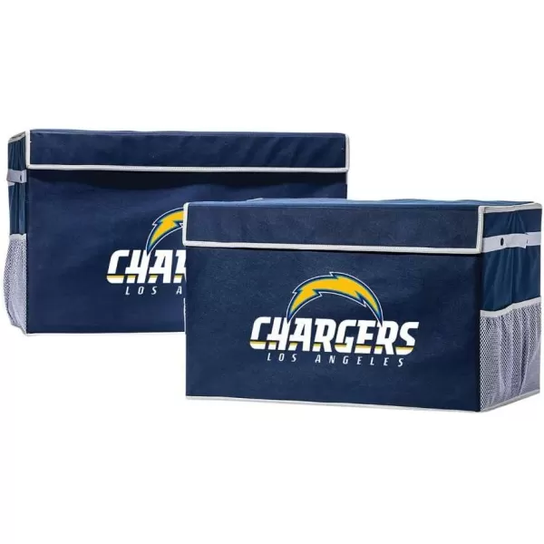 Franklin Sports NFL Storage Footlocker Bins  Large Folding Organizer Containers  NFL Team Office Bedroom  Living Room Dcor  Large  Small BinsLos Angeles Chargers