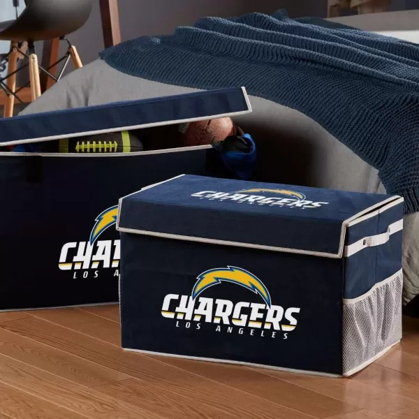 Franklin Sports NFL Storage Footlocker Bins  Large Folding Organizer Containers  NFL Team Office Bedroom  Living Room Dcor  Large  Small BinsLos Angeles Chargers