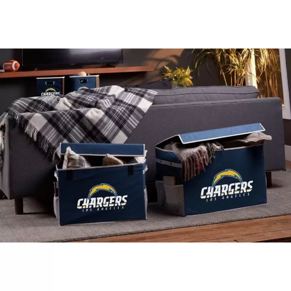 Franklin Sports NFL Storage Footlocker Bins  Large Folding Organizer Containers  NFL Team Office Bedroom  Living Room Dcor  Large  Small BinsLos Angeles Chargers