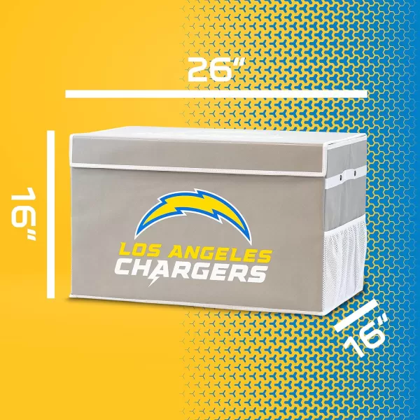Franklin Sports NFL Storage Footlocker Bins  Large Folding Organizer Containers  NFL Team Office Bedroom  Living Room Dcor  Large  Small BinsLos Angeles Chargers