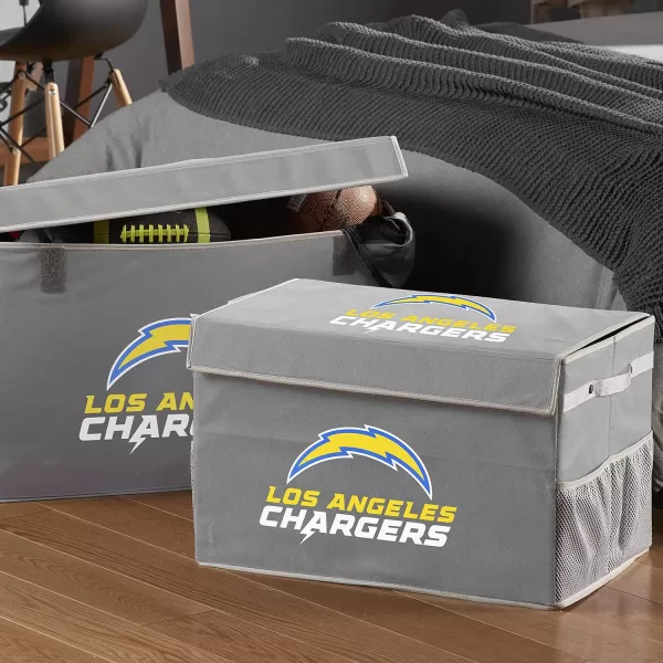 Franklin Sports NFL Storage Footlocker Bins  Large Folding Organizer Containers  NFL Team Office Bedroom  Living Room Dcor  Large  Small BinsLos Angeles Chargers