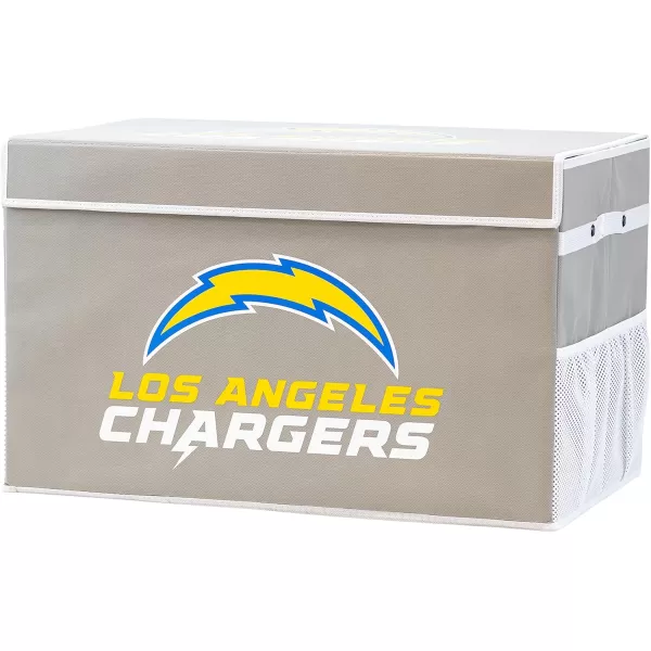 Franklin Sports NFL Storage Footlocker Bins  Large Folding Organizer Containers  NFL Team Office Bedroom  Living Room Dcor  Large  Small BinsLos Angeles Chargers