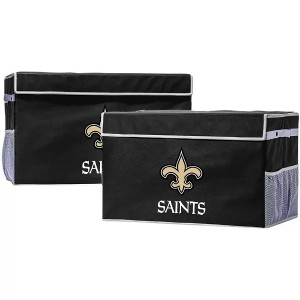 Franklin Sports NFL Storage Footlocker Bins  Large Folding Organizer Containers  NFL Team Office Bedroom  Living Room Dcor  Large  Small BinsNew Orleans Saints