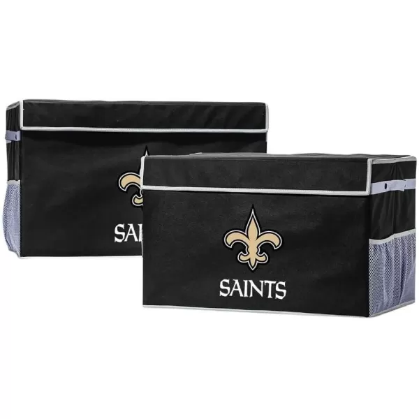 Franklin Sports NFL Storage Footlocker Bins  Large Folding Organizer Containers  NFL Team Office Bedroom  Living Room Dcor  Large  Small BinsNew Orleans Saints