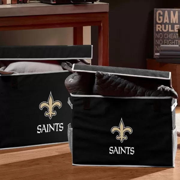 Franklin Sports NFL Storage Footlocker Bins  Large Folding Organizer Containers  NFL Team Office Bedroom  Living Room Dcor  Large  Small BinsNew Orleans Saints