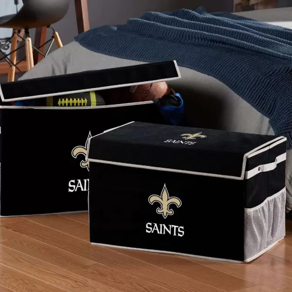 Franklin Sports NFL Storage Footlocker Bins  Large Folding Organizer Containers  NFL Team Office Bedroom  Living Room Dcor  Large  Small BinsNew Orleans Saints