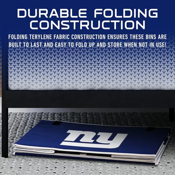 Franklin Sports NFL Storage Footlocker Bins  Large Folding Organizer Containers  NFL Team Office Bedroom  Living Room Dcor  Large  Small BinsNew York Giants