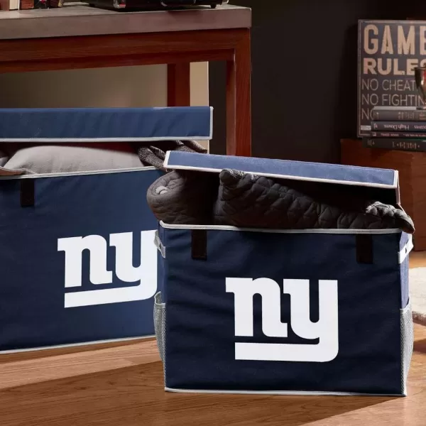 Franklin Sports NFL Storage Footlocker Bins  Large Folding Organizer Containers  NFL Team Office Bedroom  Living Room Dcor  Large  Small BinsNew York Giants