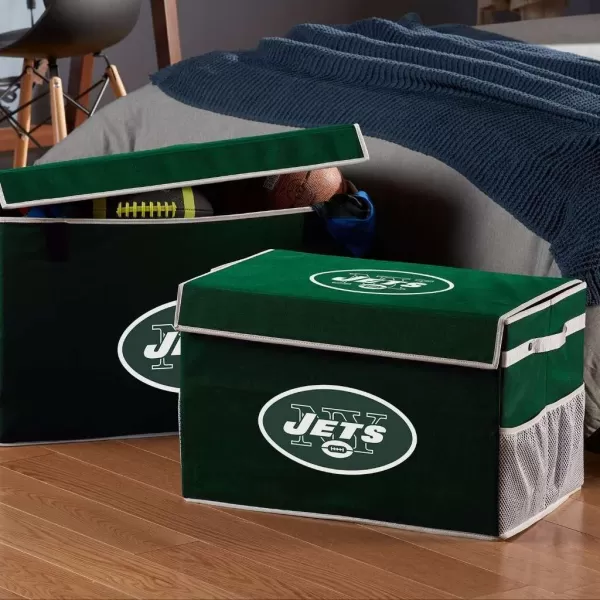 Franklin Sports NFL Storage Footlocker Bins  Large Folding Organizer Containers  NFL Team Office Bedroom  Living Room Dcor  Large  Small BinsNew York Jets
