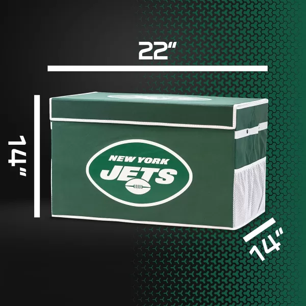 Franklin Sports NFL Storage Footlocker Bins  Large Folding Organizer Containers  NFL Team Office Bedroom  Living Room Dcor  Large  Small BinsNew York Jets