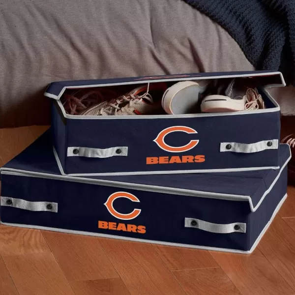 Franklin Sports NFL Under Bed Storage Bins  Folding Organizer Containers  NFL Team Office Bedroom  Living Room DcorChicago Bears