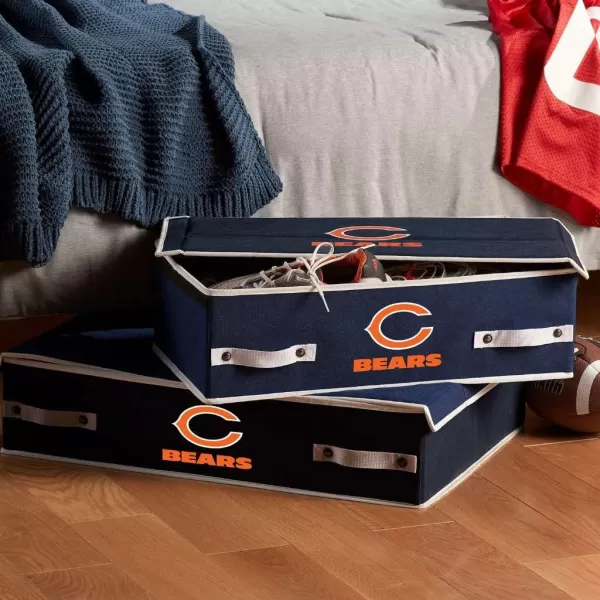 Franklin Sports NFL Under Bed Storage Bins  Folding Organizer Containers  NFL Team Office Bedroom  Living Room DcorChicago Bears