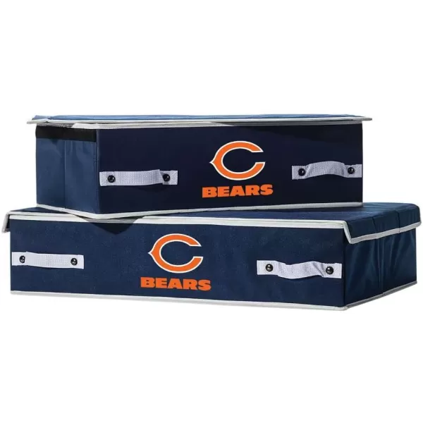 Franklin Sports NFL Under Bed Storage Bins  Folding Organizer Containers  NFL Team Office Bedroom  Living Room DcorChicago Bears