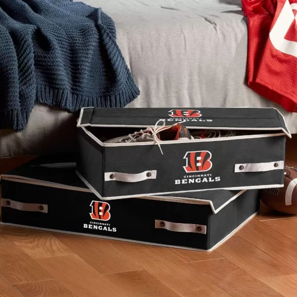 Franklin Sports NFL Under Bed Storage Bins  Folding Organizer Containers  NFL Team Office Bedroom  Living Room DcorCincinnati Bengals