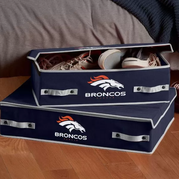 Franklin Sports NFL Under Bed Storage Bins  Folding Organizer Containers  NFL Team Office Bedroom  Living Room DcorDenver Broncos