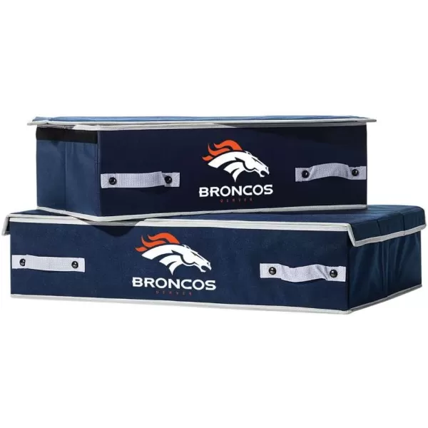 Franklin Sports NFL Under Bed Storage Bins  Folding Organizer Containers  NFL Team Office Bedroom  Living Room DcorDenver Broncos