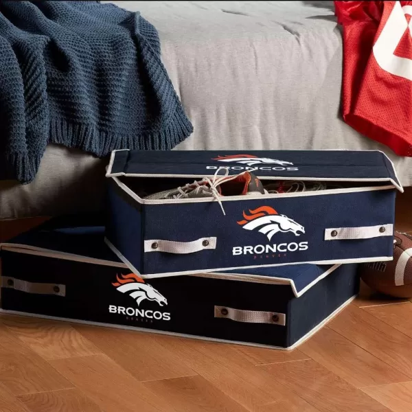 Franklin Sports NFL Under Bed Storage Bins  Folding Organizer Containers  NFL Team Office Bedroom  Living Room DcorDenver Broncos