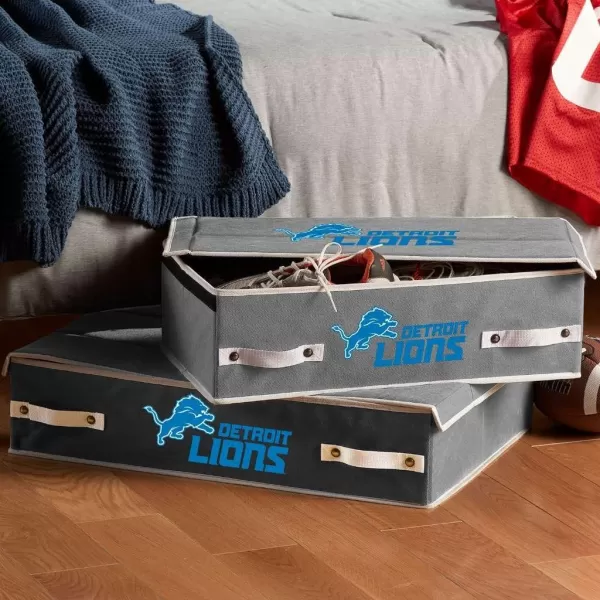 Franklin Sports NFL Under Bed Storage Bins  Folding Organizer Containers  NFL Team Office Bedroom  Living Room DcorDetroit Lions