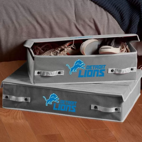 Franklin Sports NFL Under Bed Storage Bins  Folding Organizer Containers  NFL Team Office Bedroom  Living Room DcorDetroit Lions