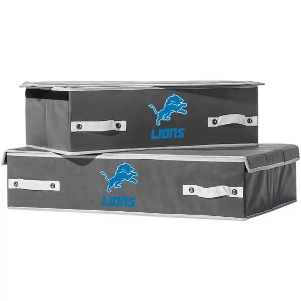 Franklin Sports NFL Under Bed Storage Bins  Folding Organizer Containers  NFL Team Office Bedroom  Living Room DcorDetroit Lions