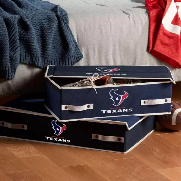 Franklin Sports NFL Under Bed Storage Bins  Folding Organizer Containers  NFL Team Office Bedroom  Living Room DcorHouston Texans