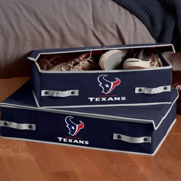 Franklin Sports NFL Under Bed Storage Bins  Folding Organizer Containers  NFL Team Office Bedroom  Living Room DcorHouston Texans