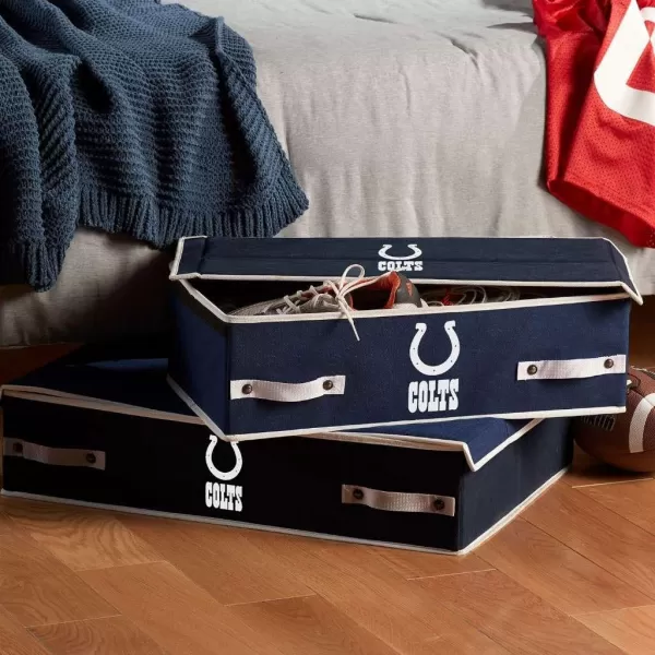 Franklin Sports NFL Under Bed Storage Bins  Folding Organizer Containers  NFL Team Office Bedroom  Living Room DcorIndianapolis Colts