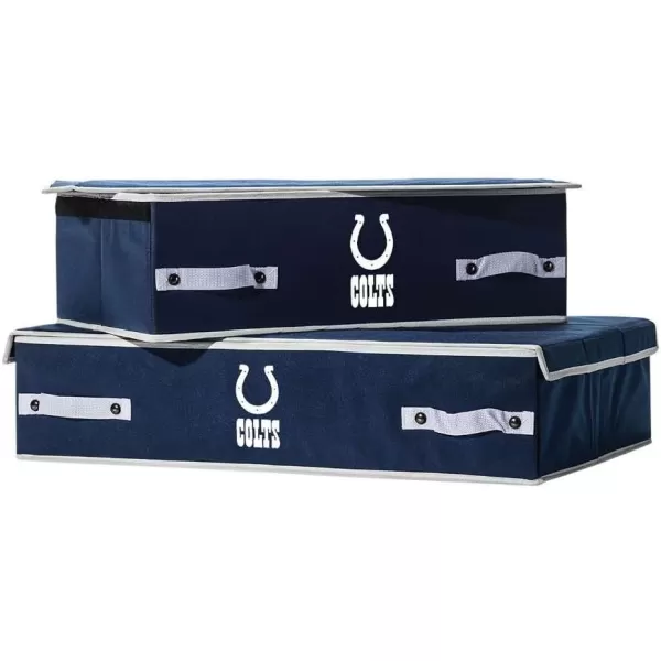 Franklin Sports NFL Under Bed Storage Bins  Folding Organizer Containers  NFL Team Office Bedroom  Living Room DcorIndianapolis Colts