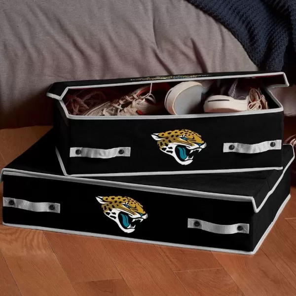 Franklin Sports NFL Under Bed Storage Bins  Folding Organizer Containers  NFL Team Office Bedroom  Living Room DcorJacksonville Jaguars