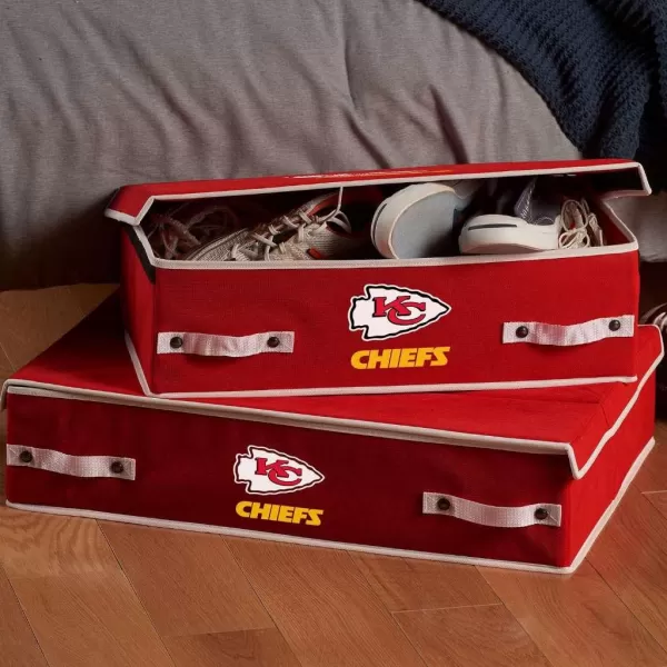 Franklin Sports NFL Under Bed Storage Bins  Folding Organizer Containers  NFL Team Office Bedroom  Living Room DcorKansas City Chiefs