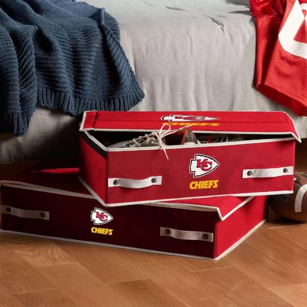 Franklin Sports NFL Under Bed Storage Bins  Folding Organizer Containers  NFL Team Office Bedroom  Living Room DcorKansas City Chiefs