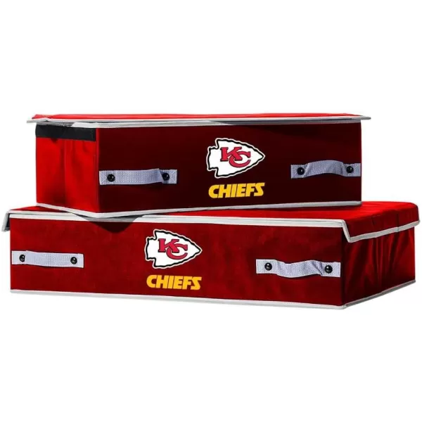 Franklin Sports NFL Under Bed Storage Bins  Folding Organizer Containers  NFL Team Office Bedroom  Living Room DcorKansas City Chiefs