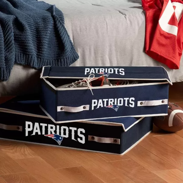 Franklin Sports NFL Under Bed Storage Bins  Folding Organizer Containers  NFL Team Office Bedroom  Living Room DcorNew England Patriots