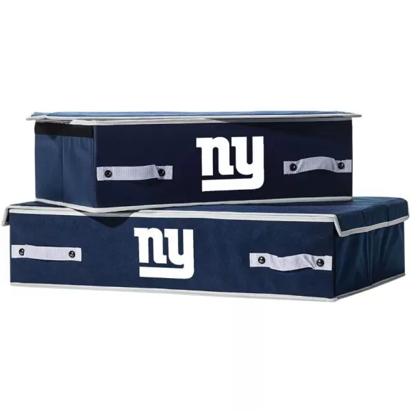 Franklin Sports NFL Under Bed Storage Bins  Folding Organizer Containers  NFL Team Office Bedroom  Living Room DcorNew York Giants